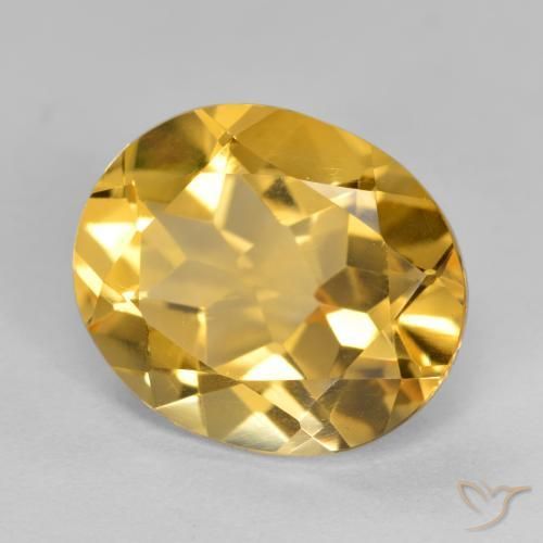 4.10克拉天然黄水晶，椭圆形，VVS-VS