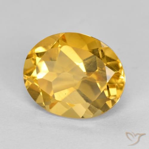 3.72克拉天然黄水晶，椭圆形，VVS-VS