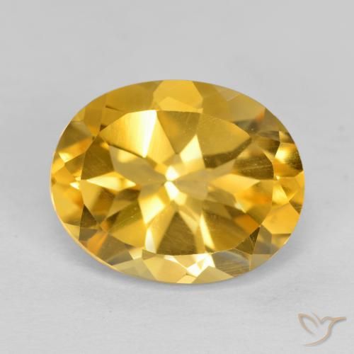 3.67ct 天然 深金 黄水晶, 椭圆形, VVS-VS