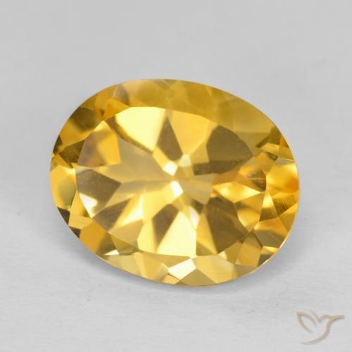 3.67克拉天然黄水晶，椭圆形，VVS-VS