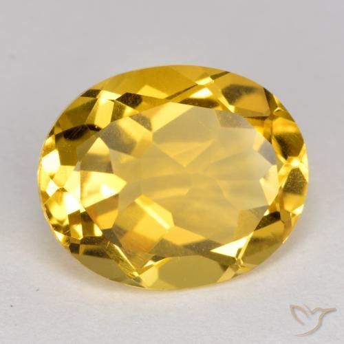 4.34克拉天然黄水晶，椭圆形，VS