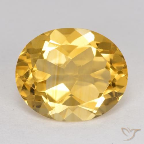 4.14ct 天然 金橙色 黄水晶, 椭圆形, VS