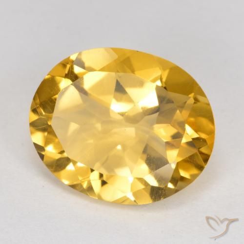 4.08克拉天然黄水晶，椭圆形，VS