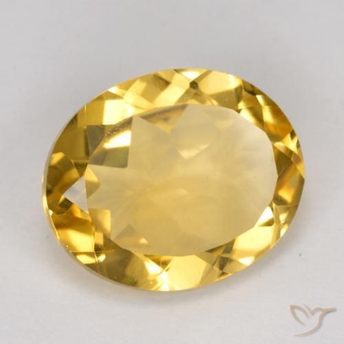 3.90克拉天然黄水晶，椭圆形，VVS-VS
