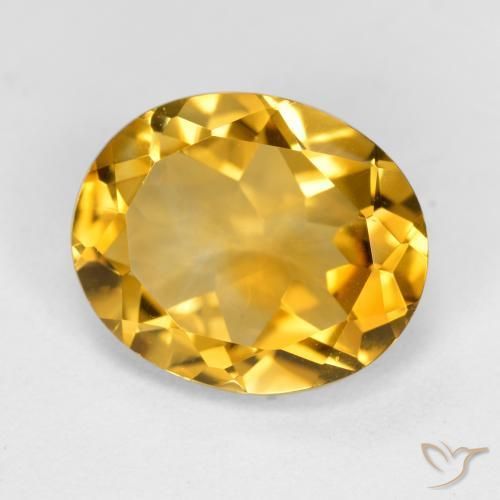 3.85克拉天然黄水晶，椭圆形，VS