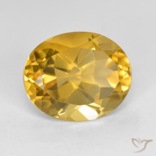 4.76克拉天然黄水晶，椭圆形，VS