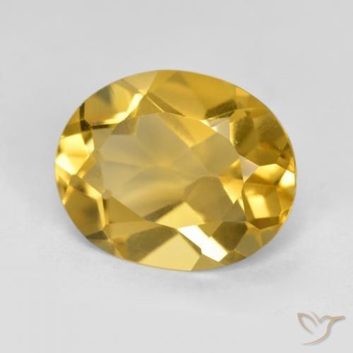 3.67克拉天然黄水晶，椭圆形，VS