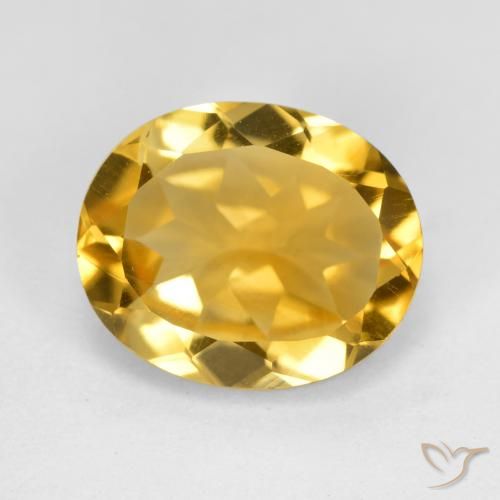 4.34ct 天然 深金 黄水晶, 椭圆形, VVS-VS