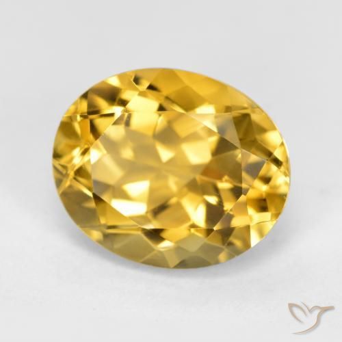4.62克拉天然黄水晶，椭圆形，VVS-VS