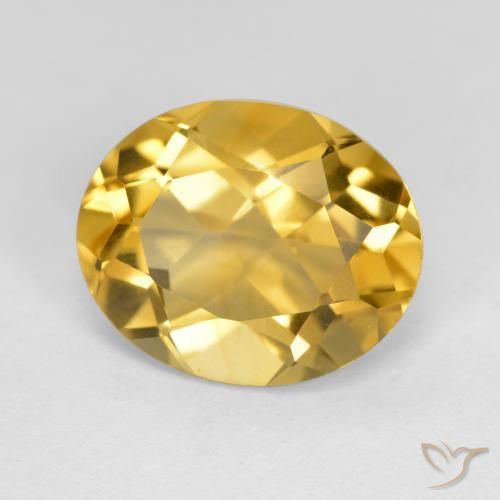 4.16克拉天然黄水晶，椭圆形，VS