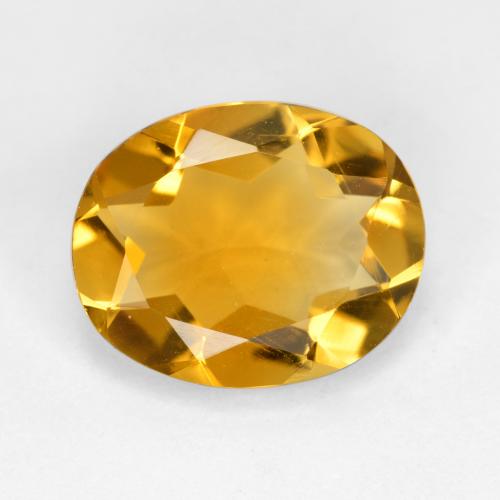 3.18克拉天然金色黄水晶，椭圆形切割，12×9.7毫米，VVS-VS