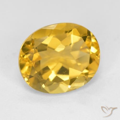 4.32克拉天然黄水晶，椭圆形，VVS-VS