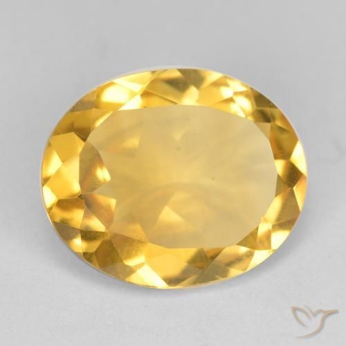 3.81克拉天然黄水晶，椭圆形，VS
