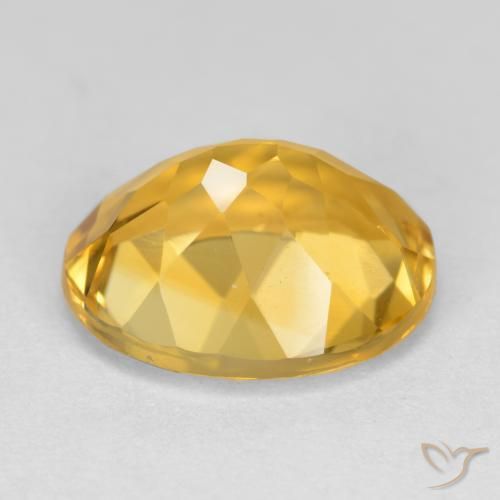 3.97克拉天然金色黄水晶，椭圆形切割，11.8×9.8毫米，VS