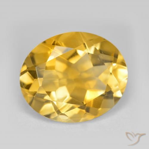 4.22克拉天然黄水晶，椭圆形，VS