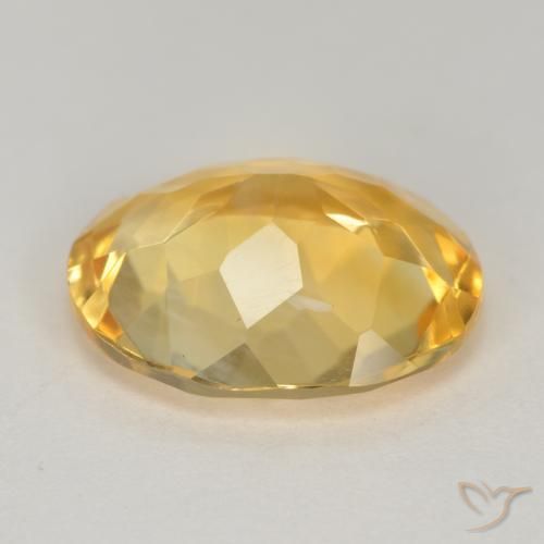 3.42克拉天然黄水晶，椭圆形，VS