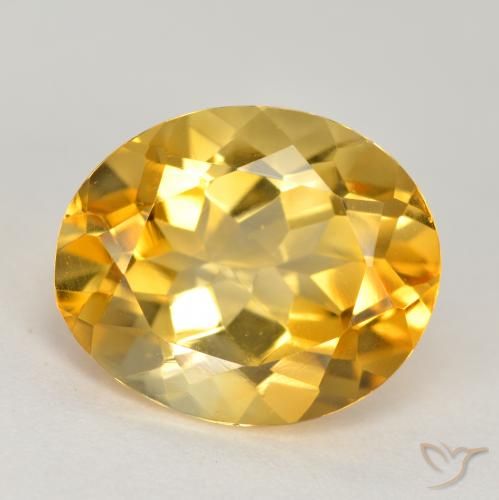 4.01ct 天然 深金橙色 黄水晶, 椭圆形, VS