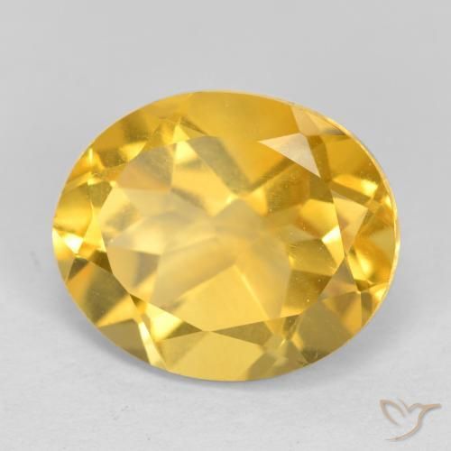 4.32克拉天然黄水晶，椭圆形，VS