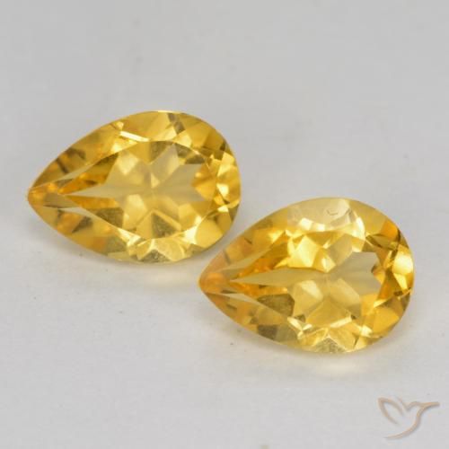 1.39ctw 天然 中深金色 黄水晶, 梨形, VS