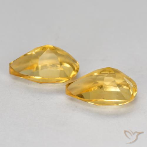1.39克拉天然黄水晶，梨形，VS