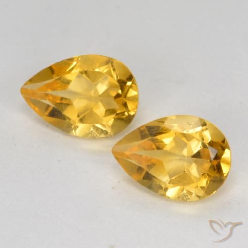1.30ctw 天然 深金橙色 黄水晶, 梨形, VS