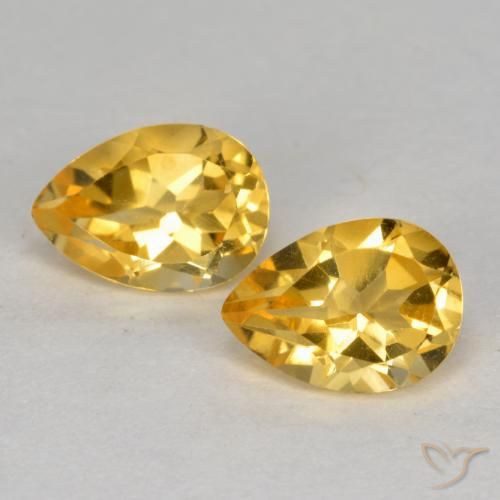 1.48ctw 天然 中深金色 黄水晶, 梨形, VS
