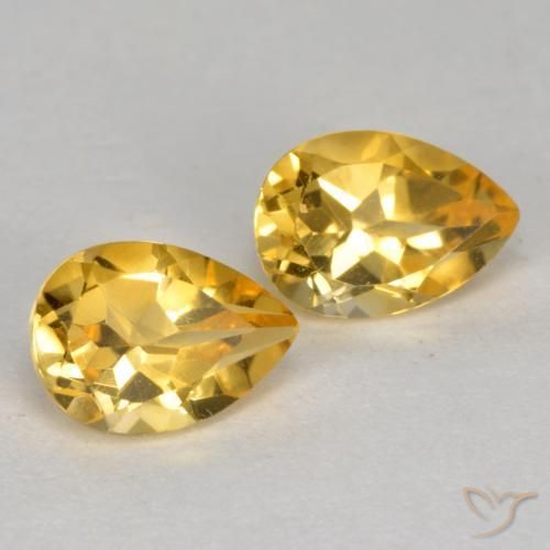 1.48克拉天然黄水晶，梨形，VS