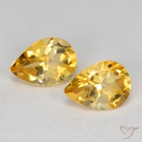 1.22ctw 天然 中深金色 黄水晶, 梨形, VS