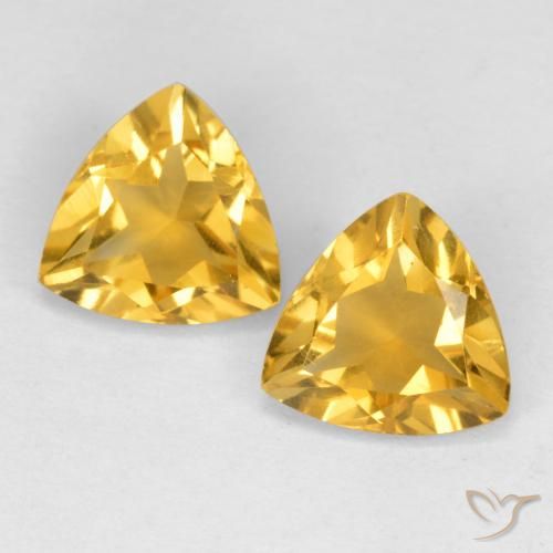 1.91ctw 天然 中深金色 黄水晶, 胖三角形, VS