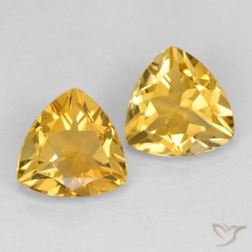 1.99ctw 天然 金橙色 黄水晶, 胖三角形, VS