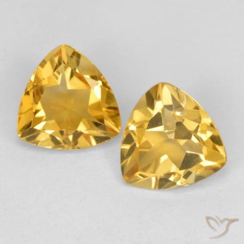1.99克拉天然黄水晶，胖三角形，VS