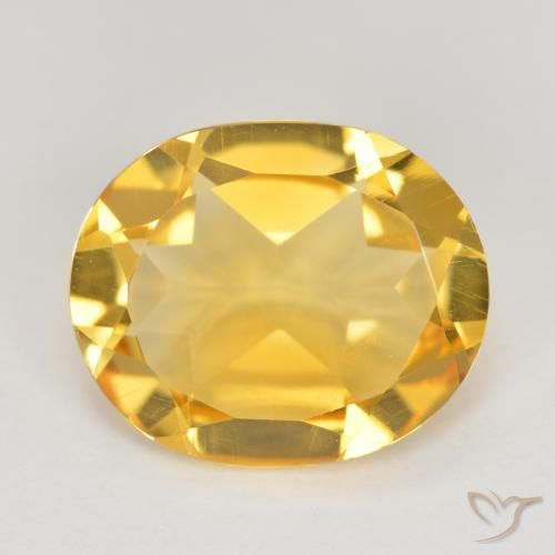 3.44ct 天然 中金 黄水晶, 椭圆形, VS