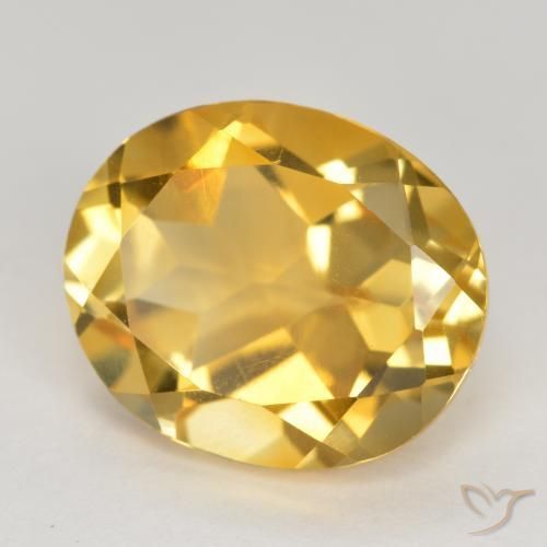 4.73克拉天然黄水晶，椭圆形，VVS-VS