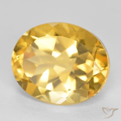 4.94克拉天然黄水晶，椭圆形，VS