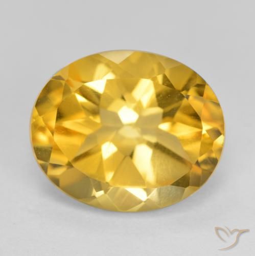 4.90ct 天然 金色 黄水晶, 椭圆形, VS