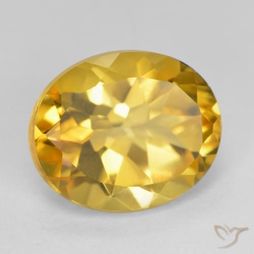 4.90克拉天然黄水晶，椭圆形，VS