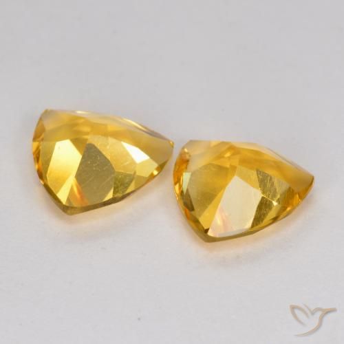 1.87克拉天然黄水晶，胖三角形，VS
