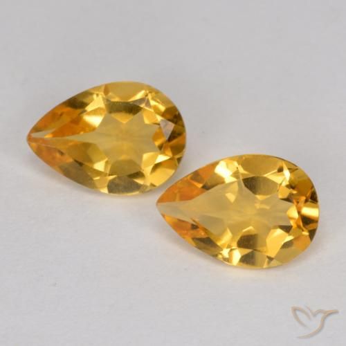 1.10ctw 天然 深金橙色 黄水晶, 梨形, VS