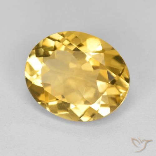 3.97克拉天然黄水晶，椭圆形，VS