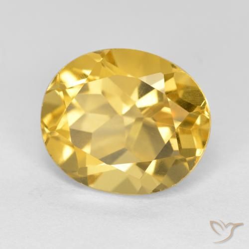 4.94克拉天然黄水晶，椭圆形，VS
