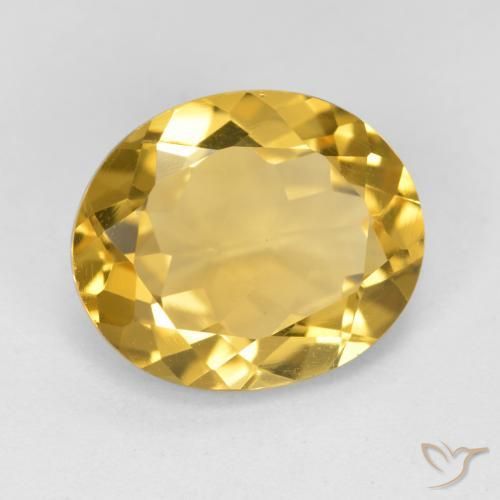 3.89克拉天然黄水晶，椭圆形，VS