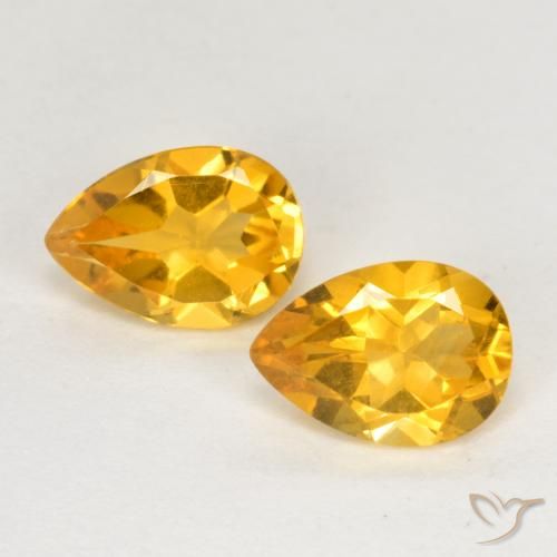 1.26ctw 天然 亮金 黄水晶, 梨形, VS