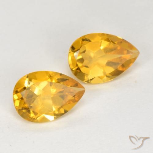 1.26克拉天然黄水晶，梨形，VS