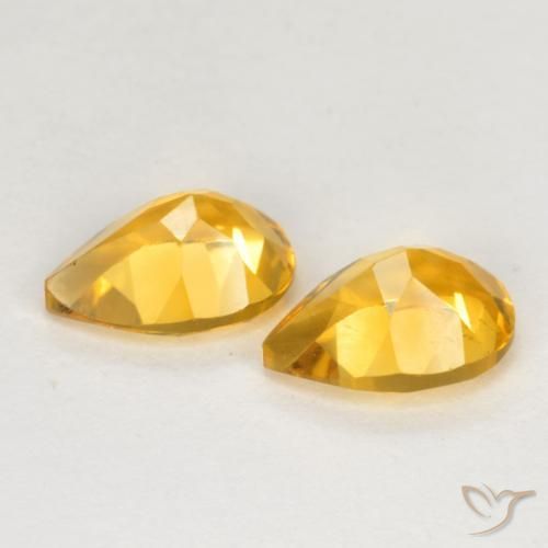 1.26克拉天然黄水晶，梨形，VS