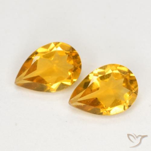 1.17ctw 天然 深金色 黄水晶, 梨形, VS