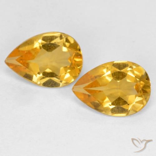 1.14ctw 天然 深金色 黄水晶, 梨形, VS