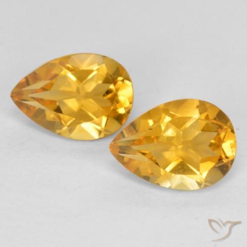 1.31ctw 天然 深金橙色 黄水晶, 梨形, VS