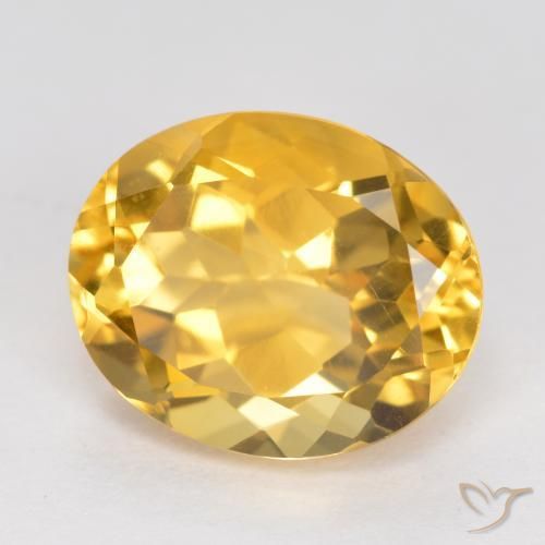 3.59克拉天然黄水晶，椭圆形，VVS-VS