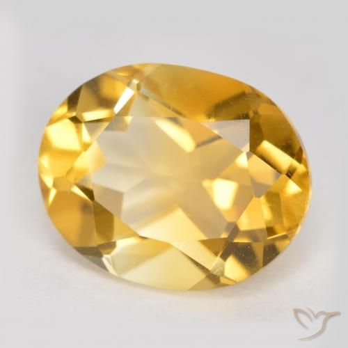 3.44克拉天然黄水晶，椭圆形，VVS-VS