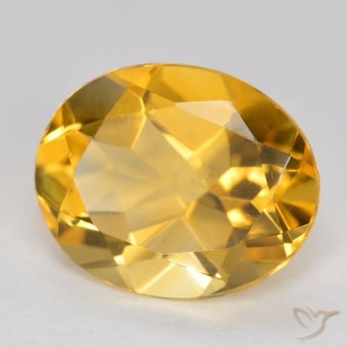 3.14克拉天然黄水晶，椭圆形，VVS-VS